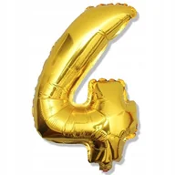 Balony i akcesoria - ZŁOTY DUŻY FOLIOWY BALON NA URODZINY CYFRA 4 - miniaturka - grafika 1