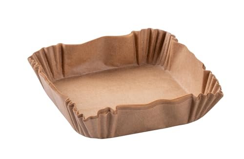 Fackelmann Frytkownica na gorące powietrze, papier do pieczenia, 16 cm, prostokątne, 50 sztuk – odporne na wodę i olej, nadają się do kuchenki mikrofalowej, odporne na temperaturę do 220°C