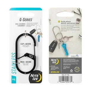 Nite Ize - G-Series Dual Chamber Carabiner #4 - Black - GS4-01-R6 - Akcesoria turystyczne - miniaturka - grafika 1