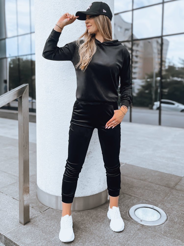 Czarny damski komplet welurowy SO COMFY Dstreet AY0888-L/XL