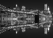 Fototapety - Nice Wall New York (Brooklyn Bridge night BW) - fototapeta FM0702 - miniaturka - grafika 1