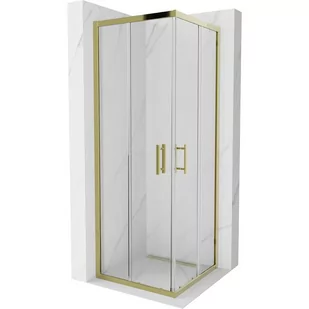 Mexen Rio kabina prysznicowa kwadratowa 70x70 cm, transparent, złota - Kabiny prysznicowe - miniaturka - grafika 1