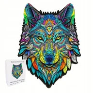 Puzzle - Drewniane unikalne PUZZLE WILK piękny PREZENT układanka 240el rozm. L (A3) - miniaturka - grafika 1