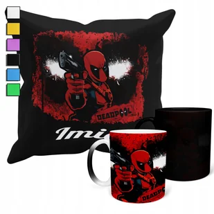 ZESTAW KUBEK MAGICZNY + POSZEWKA Z PODUSZKĄ-AVENGERS DEADPOOL PREZENT+ IMIĘ - Gadżety dla niej i dla niego - miniaturka - grafika 1