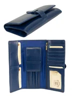 Przyborniki na biurko - Skórzany organizer na karty i długopisy Stefania Granatowy - miniaturka - grafika 1