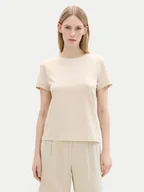 Koszulki i topy damskie - Tom Tailor T-Shirt 1043695 Beżowy Regular Fit - miniaturka - grafika 1