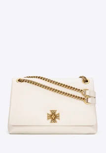 Damska listonoszka ze skóry naturalnej na łańcuszku kremowa - Torebki damskie Damska listonoszka ze skóry naturalnej na łańcuszku kremowa - Torebki damskie - miniaturka - grafika 1