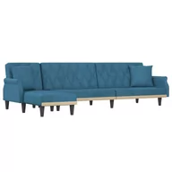 Narożniki - Sofa rozkładana L, niebieska, 271x140x70 cm, aksam - miniaturka - grafika 1