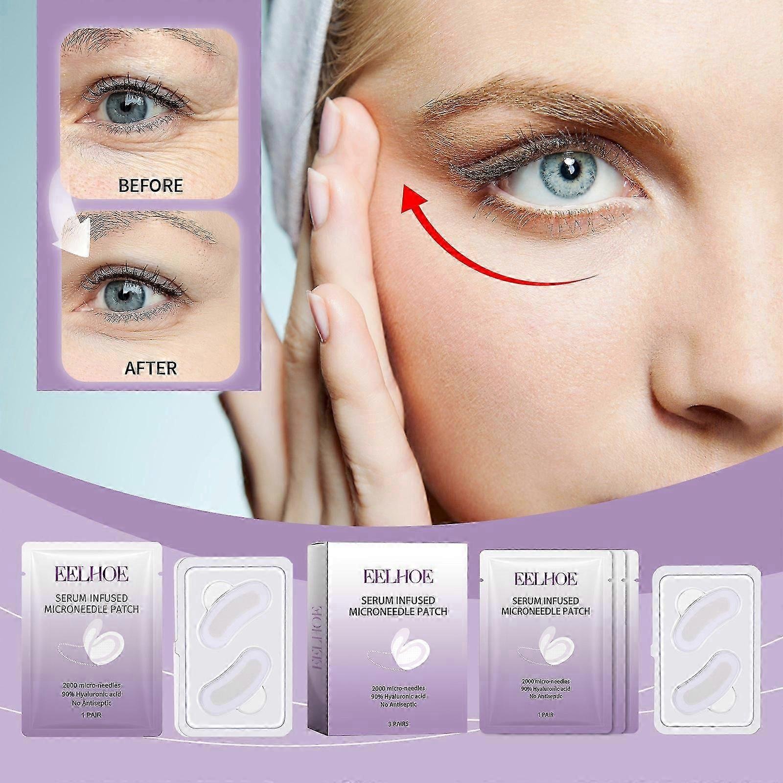 Mikroigłowa opaska na oczy Przeciwzmarszczkowa maska pod oczy Gładkie cienie pod oczami Nawilżająca pielęgnacja drobnych linii, opuchniętych oczu 3...