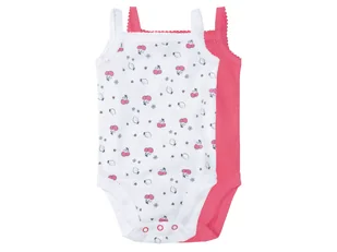 lupilu® Body niemowlęce z biobawełną, 2 sztuki (62-68, Różowy/ biały) - Body dla niemowląt - miniaturka - grafika 1