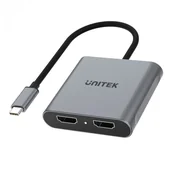 Adaptery i przejściówki - Unitek Adapter USB-C na 2x HDMI 4K MST V1404B - miniaturka - grafika 1