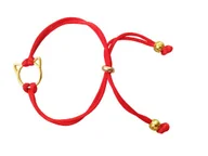 Bransoletki - Regulowana Bransoletka Kot Kotek Czarna Czerwona - miniaturka - grafika 1