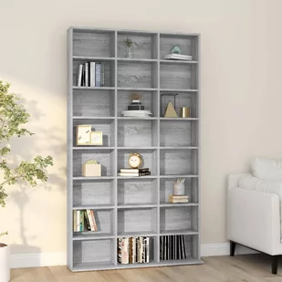 Szafka Na Płyty Cd, Szary Dąb Sonoma, 102X23X177,5 Cm - Regały - miniaturka - grafika 1