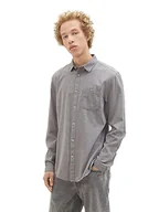 Koszule męskie - TOM TAILOR Denim Męska koszula Slim Fit Dobby z kieszenią na piersi, 34336-Navy Off White Structure, XL - miniaturka - grafika 1