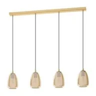 Lampy sufitowe - Eglo Alobrase 98649 lampa wisząca zwis oprawa 3x40W E27 bursztynowa - miniaturka - grafika 1