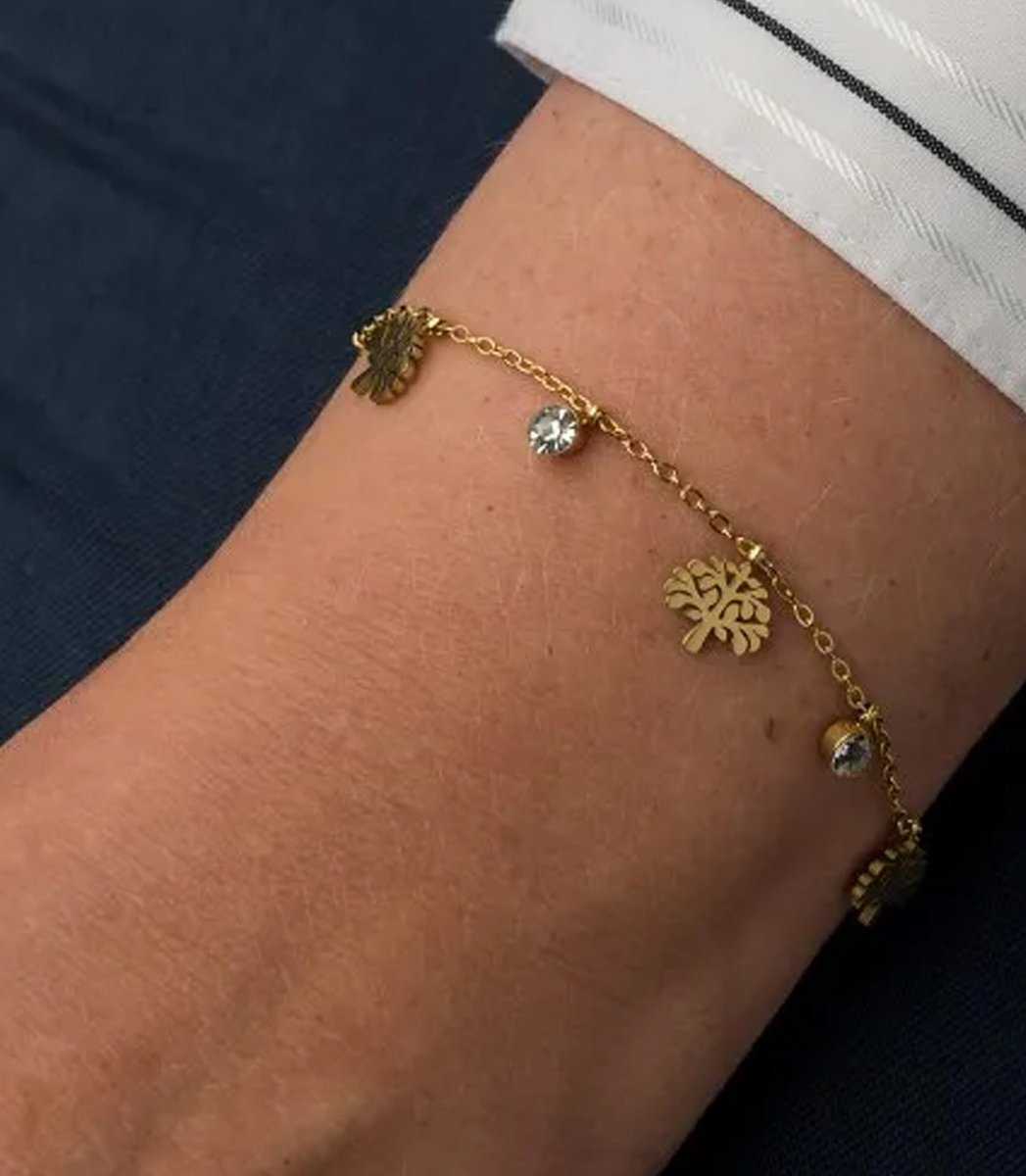 Elegancka złota bransoletka damska ze stali