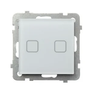 Wyłącznik dotykowy podwójny SONATA Touch - białe szkło mrożone - Wyłączniki światła i elektryczne - miniaturka - grafika 1