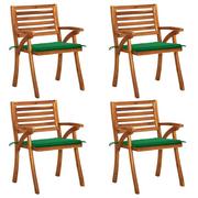 Fotele i krzesła ogrodowe - vidaXL Lumarko Krzesła ogrodowe z poduszkami, 4 szt., lite drewno akacjowe! 3075179 - miniaturka - grafika 1