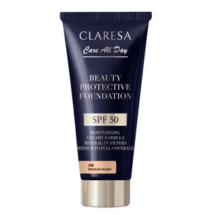 Claresa Beauty Protective Foundation nawilżający podkład z filtrem Spf50 2w Medium Warm 30 ml - Podkład lub puder - Podkłady do twarzy - miniaturka - grafika 1
