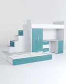 Krzesełka i taborety dla dzieci - Meblościanka Raj 5 połysk - pokój dziecięcy, młodzieżowy z materacem i stelażem niebieski - miniaturka - grafika 1