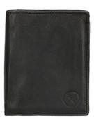 Portfele - HIDE & STITCHES Skórzany portfel w kolorze czarnym - 9,5 x 11,5 x 2 cm - miniaturka - grafika 1