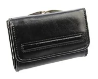 Portfele - Portfel Damski Skórzany PolskaGalanteria Z Wstawką 12 cm Klamra Skóra Naturalna Czarny KP D1208-WST - miniaturka - grafika 1