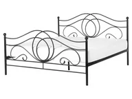 Łóżka - Shumee Łóżko metalowe 160 x 200 cm czarne LYRA 56460 - miniaturka - grafika 1