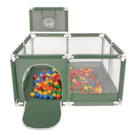 Łóżeczka i kojce - Selonis Boisko KK-100X z piłeczkami 6cm zielony: żółty-zielony-niebieski-czerwony-pomarańcz 125x125x105/100piłek Zabawka kojec - miniaturka - grafika 1