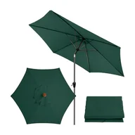 Parasole ogrodowe - Zapasowa osłona do parasola ogrodowego, odpowiednia do stołów i krzeseł ogrodowych (tylko płótno), ciemnozielona, 3 metry, 6 żeber - miniaturka - grafika 1