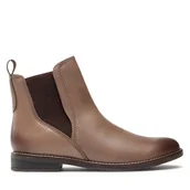 Botki damskie - Sztyblety Marco Tozzi 2-25366-41 Beżowy - miniaturka - grafika 1