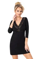 Bielizna nocna - Koszula nocna Margo czarna - miniaturka - grafika 1