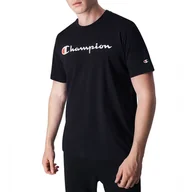 Koszulki sportowe męskie - Koszulka Champion Embroidered Script Logo 219206-KK001 - czarna - miniaturka - grafika 1