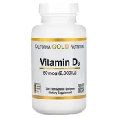 Suplementy naturalne - California Gold Nutrition Vitamin D3, 50 mcg (2,000 IU), 360 kaps. - miniaturka - grafika 1
