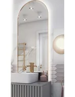 Lustra - Lustro półowalne w ramie złotej - MDF SLIM-  z podświetleniem LED - kolor ramy do wyboru, Lustro Owalne : 50x100 - miniaturka - grafika 1