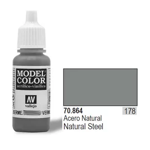 Vallejo Farba Nr178 Natu ral Steel 17mlMetallic - Akcesoria i części modelarskie - miniaturka - grafika 1