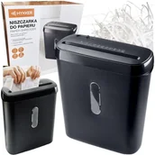 Niszczarki - Niszczarka Biurowa Papieru A4 Dokumentów Funkcja Cofania Kosz 8 L 6 Kartek - miniaturka - grafika 1