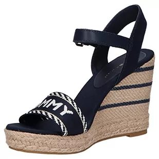 Tommy Hilfiger Damskie sezonowe parciane Espadryle Wedge Sandały, niebieski (Space Blue), 42 UK, niebieski (Kosmiczny Błękit), 41 EU - Espadryle damskie - miniaturka - grafika 1
