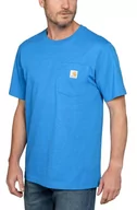 Koszulki sportowe męskie - Koszulka męska T-shirt Carhartt Heavyweight Pocket K87 H72 Marine Blue Heather - miniaturka - grafika 1