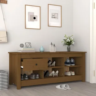 Lumarko Szafka na buty, miodowy brąz, 110x38x45,5 cm, drewno sosnowe - Szafki na buty - miniaturka - grafika 7