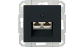Gniazdka elektryczne - Gniazdo komputerowe podw. RJ45 cat. 6 Gira System 55 czarny mat - miniaturka - grafika 1