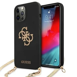 Guess 4G Big Logo Chain - Etui iPhone 12 Pro Max czarny GUHCP12LLSC4GBK - Etui i futerały do telefonów - miniaturka - grafika 2