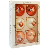 Bombki - Bombka szklana dekor DZIECI 80 mm MIX 6 szt - miniaturka - grafika 1