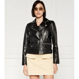 Karl Lagerfeld Skórzana ramoneska | Slim Fit - Kurtki damskie - miniaturka - grafika 1