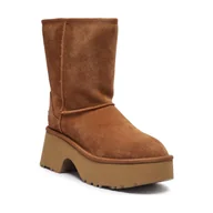 Śniegowce damskie - UGG Skórzane śniegowce CLASSIC SHORT NEW HEIGHTS z dodatkiem wełny - miniaturka - grafika 1