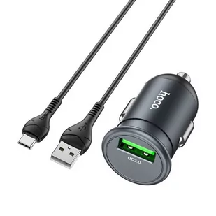 Hoco Ładowarka Samochodowa Usb Qc3.0 18w Mighty + Kabel Usb-C Z43 Szara - Ładowarki samochodowe - miniaturka - grafika 1