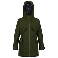 Kurtki i płaszcze dla dziewczynek - Regatta Unisex dzieci Tarana wodoodporna oddychająca w pełni wyściełana parka z odblaskowymi wykończeniami kurtki wodoodporna powłoka Cyprys zielony M - miniaturka - grafika 1