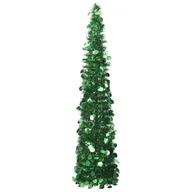 Choinki - vidaXL Składana, sztuczna choinka, zielona, 150 cm, PET - miniaturka - grafika 1