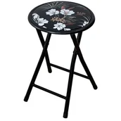 Fotele i krzesła ogrodowe - Taboret składany PATIO 47517 Flower Czarny - miniaturka - grafika 1