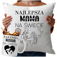 Gadżety dla niej i dla niego - Kubek Poduszka Dla Mamy 330ml 40x40cm Najlepsza Mama Dzień Mamy - miniaturka - grafika 1
