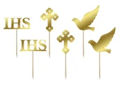 Pamiątka Pierwszej Komunii Świętej - PartyShow Dekoracje do muffinek I Komunia Święta - 6 szt. DTIKOM04-019 - miniaturka - grafika 1